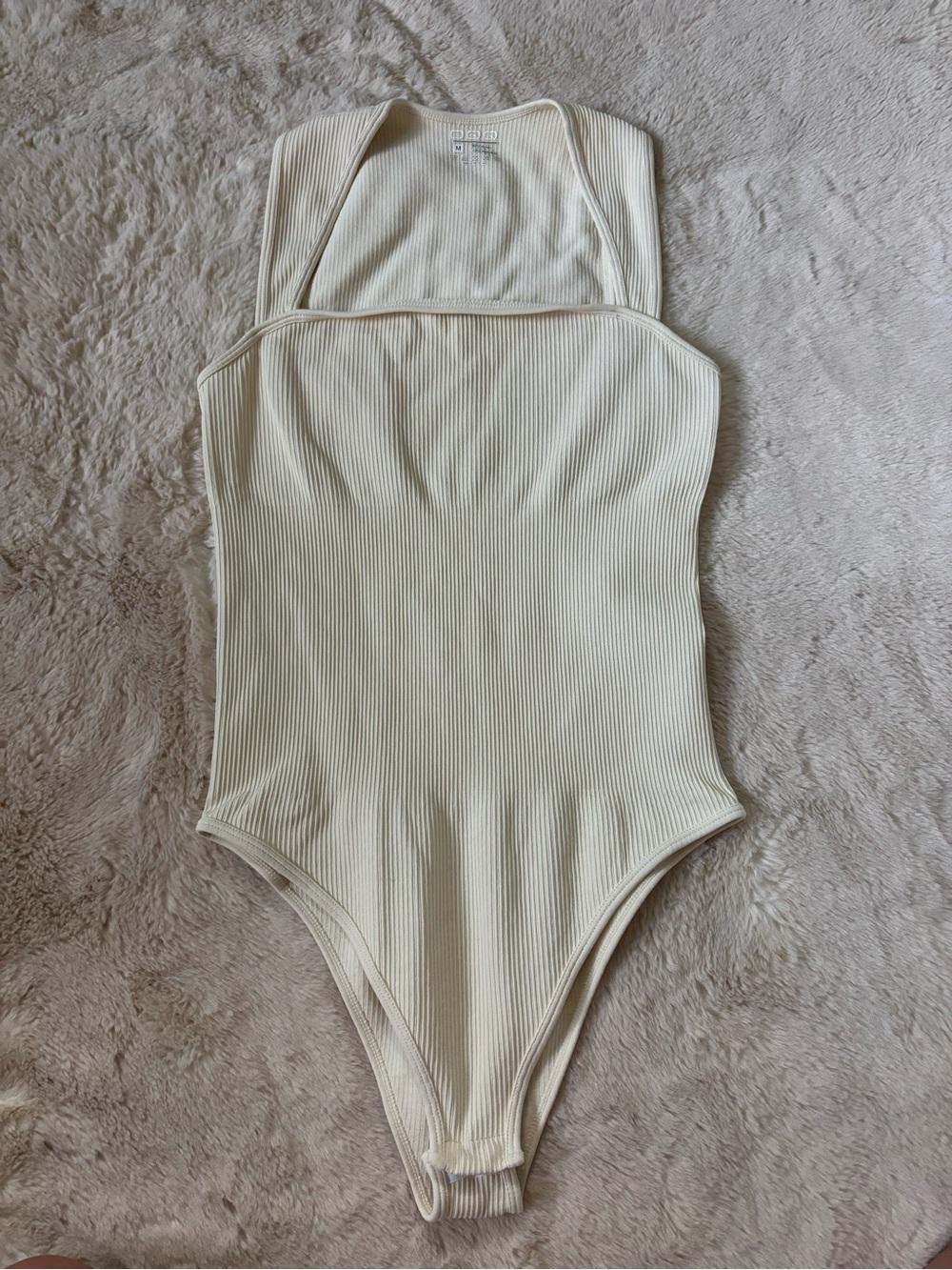 NWOT Cream Ribbed Bodysuit